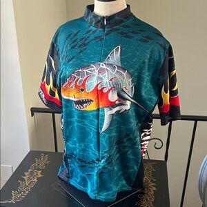 Vintage Primal Wear Adult XL cycling Jersey featuring shark
